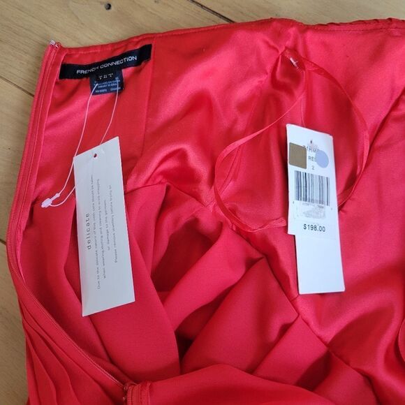 French Connection Red Mini Flare Strapless Dress size 2 XS - Picture 10 of 15